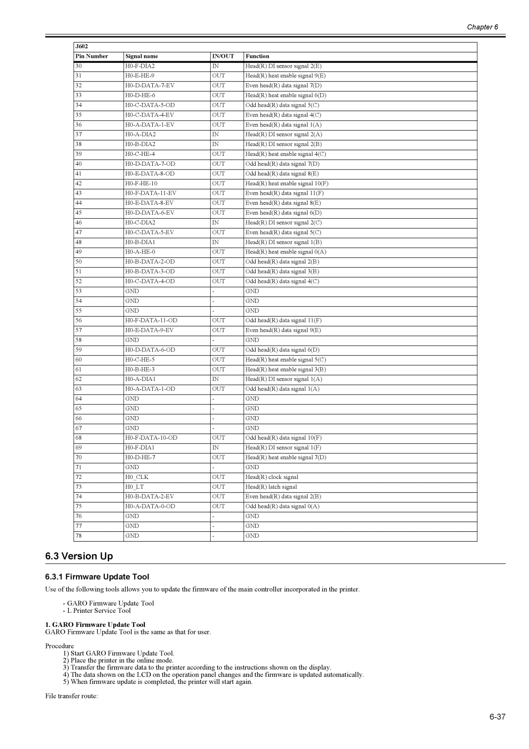 Canon 2163B002 service manual Version Up, Garo Firmware Update Tool 