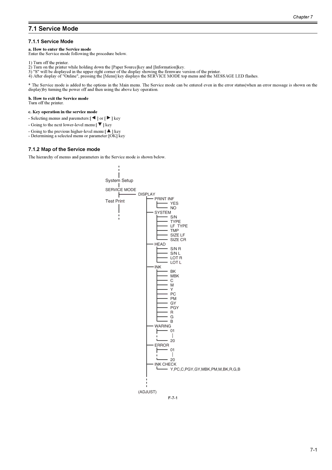 Canon 2163B002 service manual Service Mode, Map of the Service mode, How to enter the Service mode 