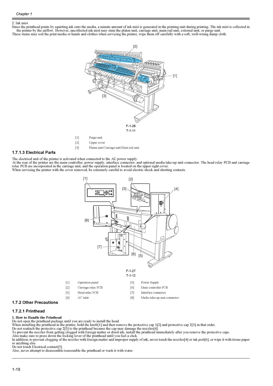 Canon 2163B002 service manual Electrical Parts, Other Precautions Printhead, How to Handle the Printhead 