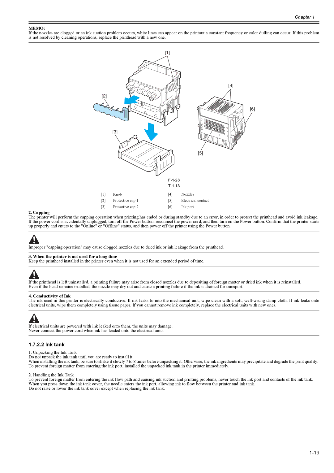 Canon 2163B002 service manual Capping, When the printer is not used for a long time, Conductivity of Ink 