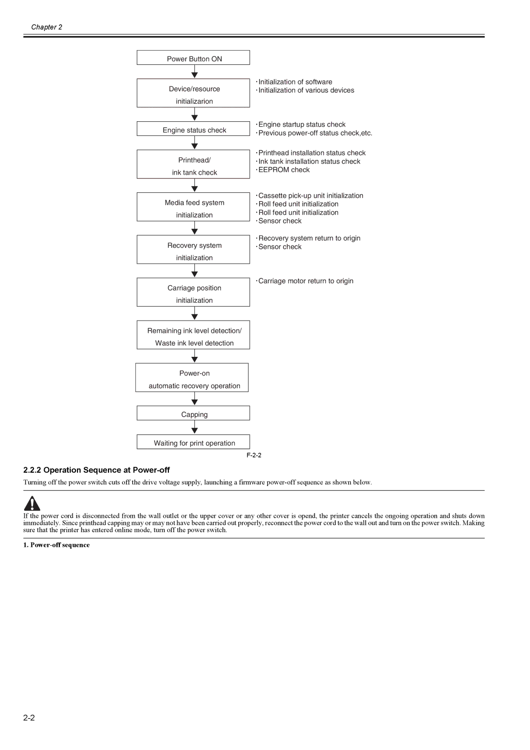 Canon 2163B002 service manual Operation Sequence at Power-off, Power-off sequence 