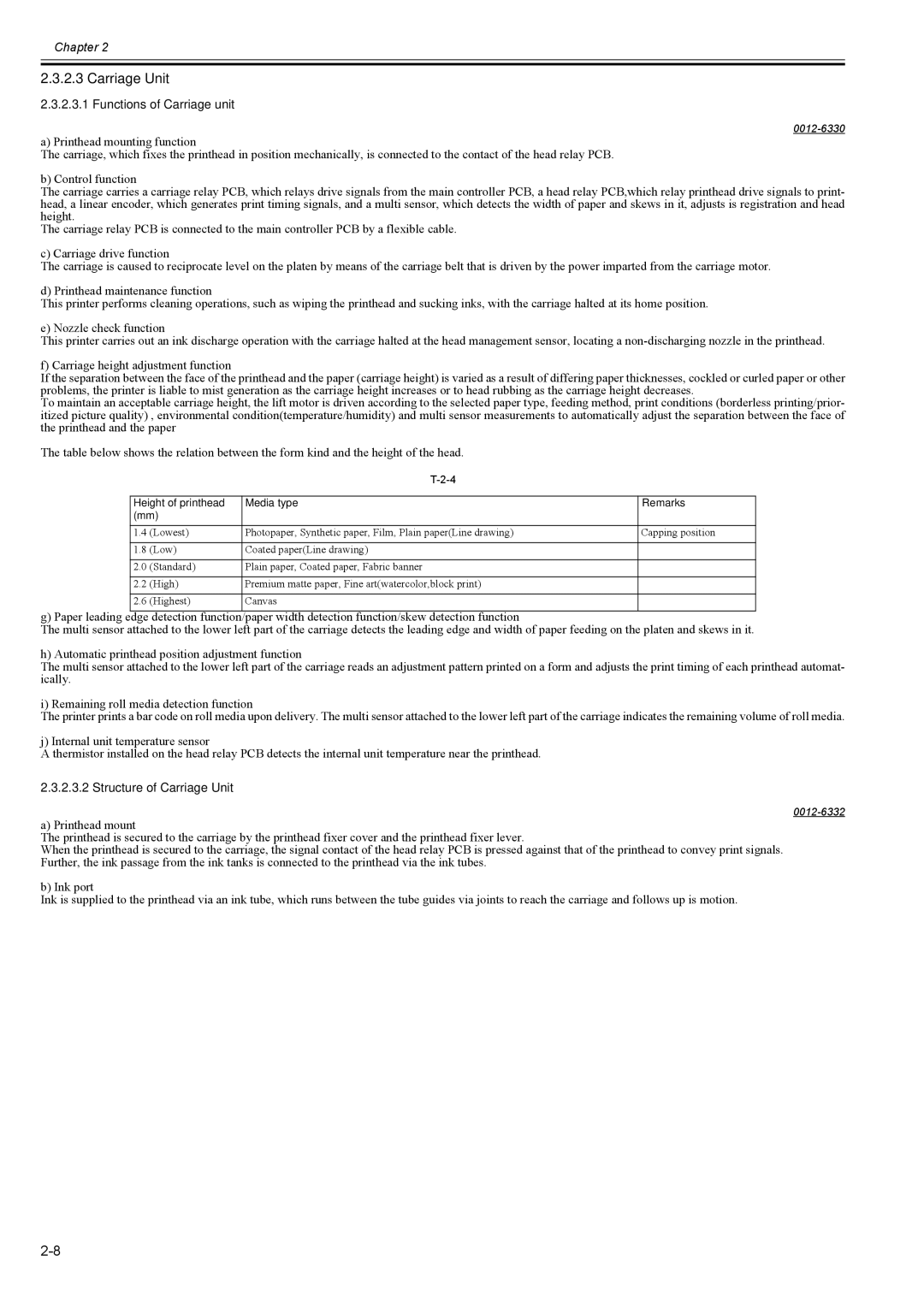 Canon 2163B002 service manual Carriage Unit, Functions of Carriage unit 