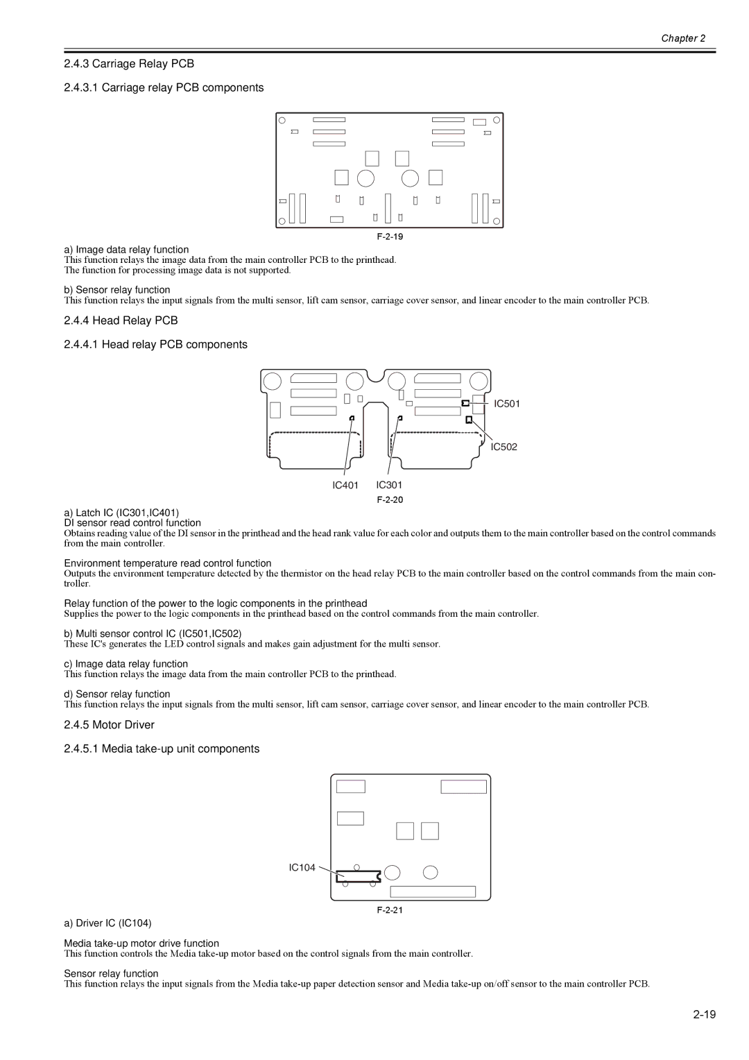 Canon 2163B002 service manual Carriage Relay PCB Carriage relay PCB components, Head Relay PCB Head relay PCB components 