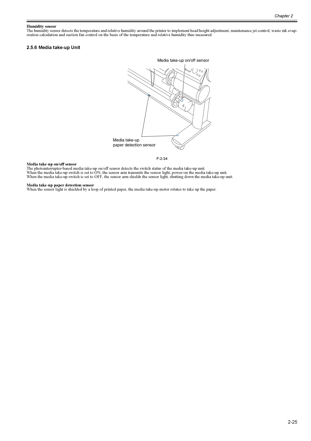 Canon 2163B002 Media take-up Unit, Humidity sensor, Media take-up on/off sensor, Media take-up paper detection sensor 