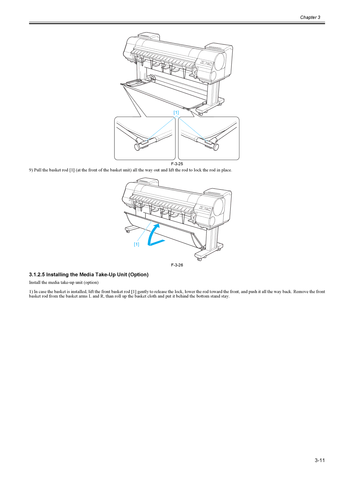 Canon 2163B002 service manual Installing the Media Take-Up Unit Option 