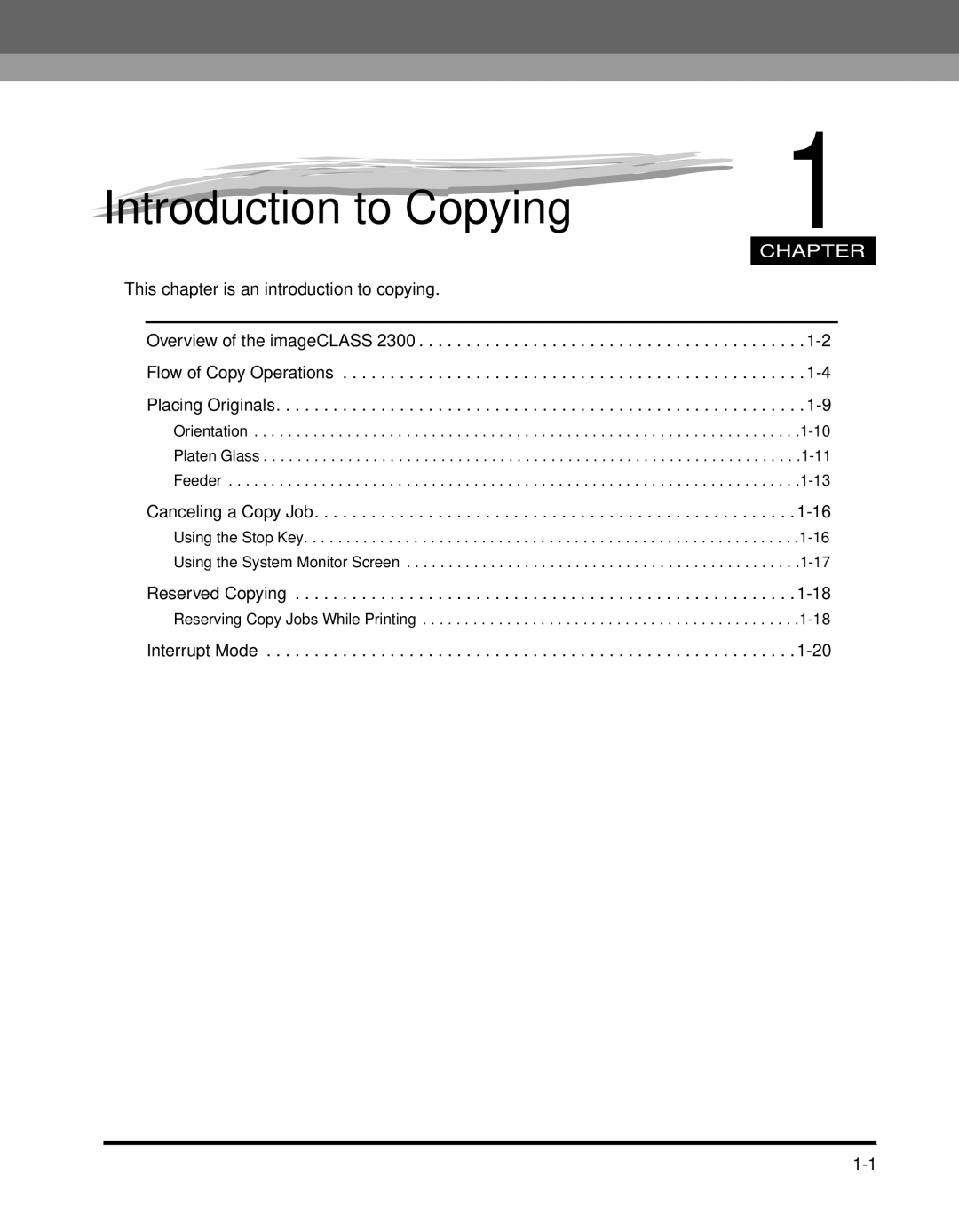 Canon 2300 manual Introduction to Copying 