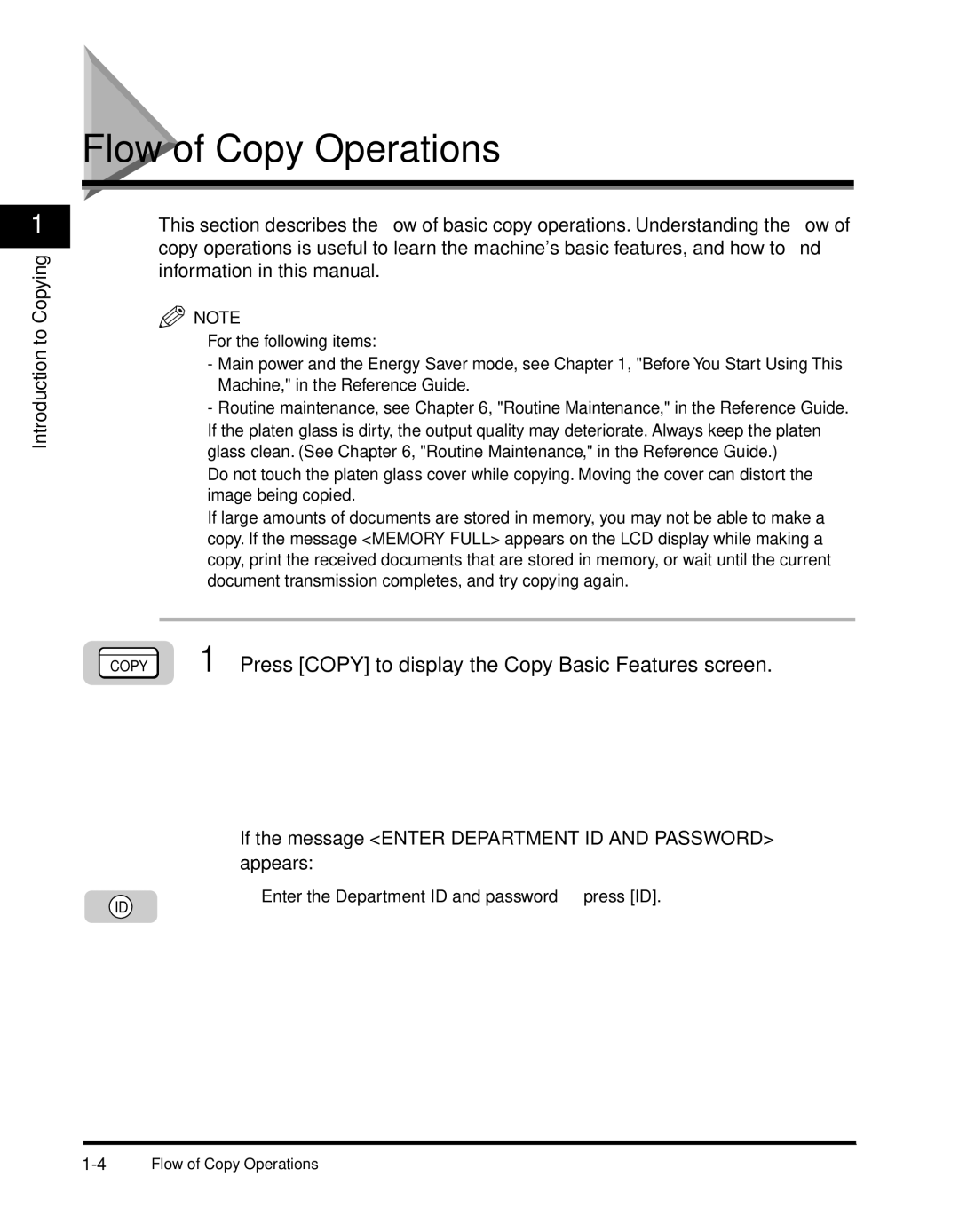 Canon 2300 manual Flow of Copy Operations, Press Copy to display the Copy Basic Features screen 