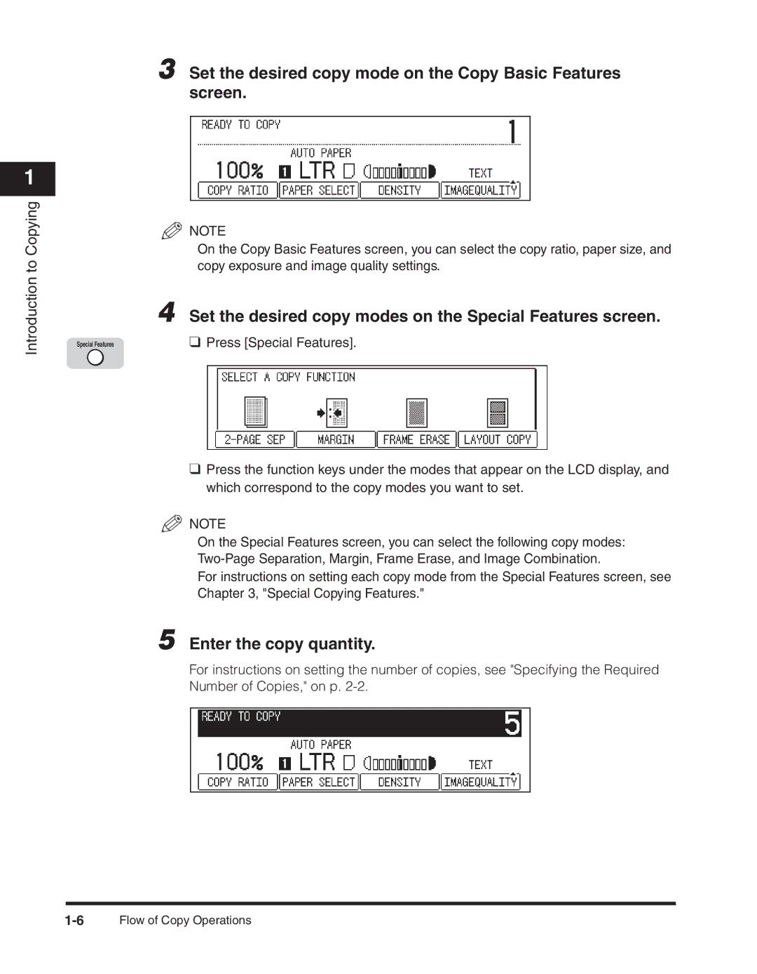 Canon 2300 manual Set the desired copy mode on the Copy Basic Features screen, Enter the copy quantity 