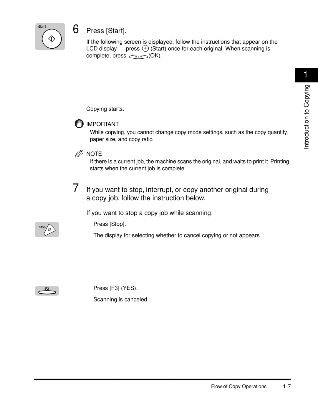 Canon 2300 manual Press Start, If you want to stop a copy job while scanning 