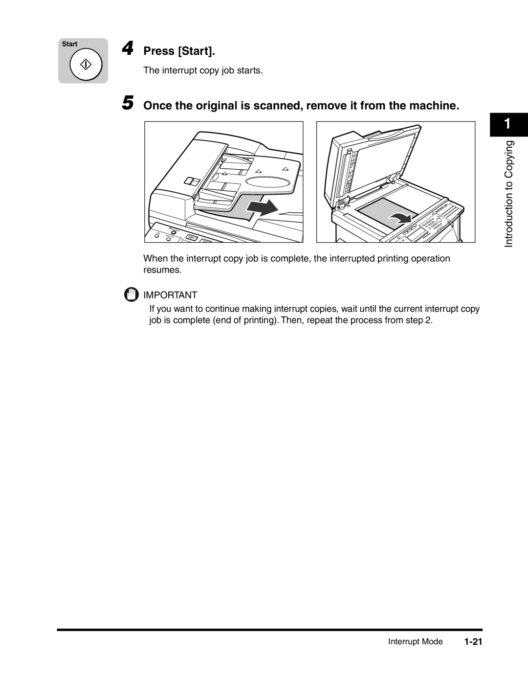 Canon 2300 manual Press Start, Once the original is scanned, remove it from the machine 