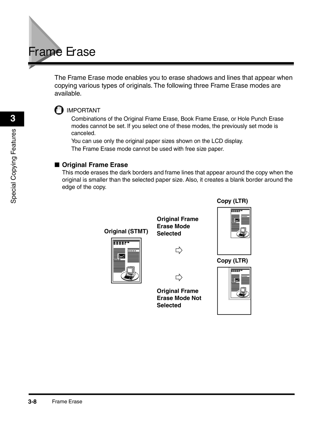 Canon 2300 manual Original Frame Erase 