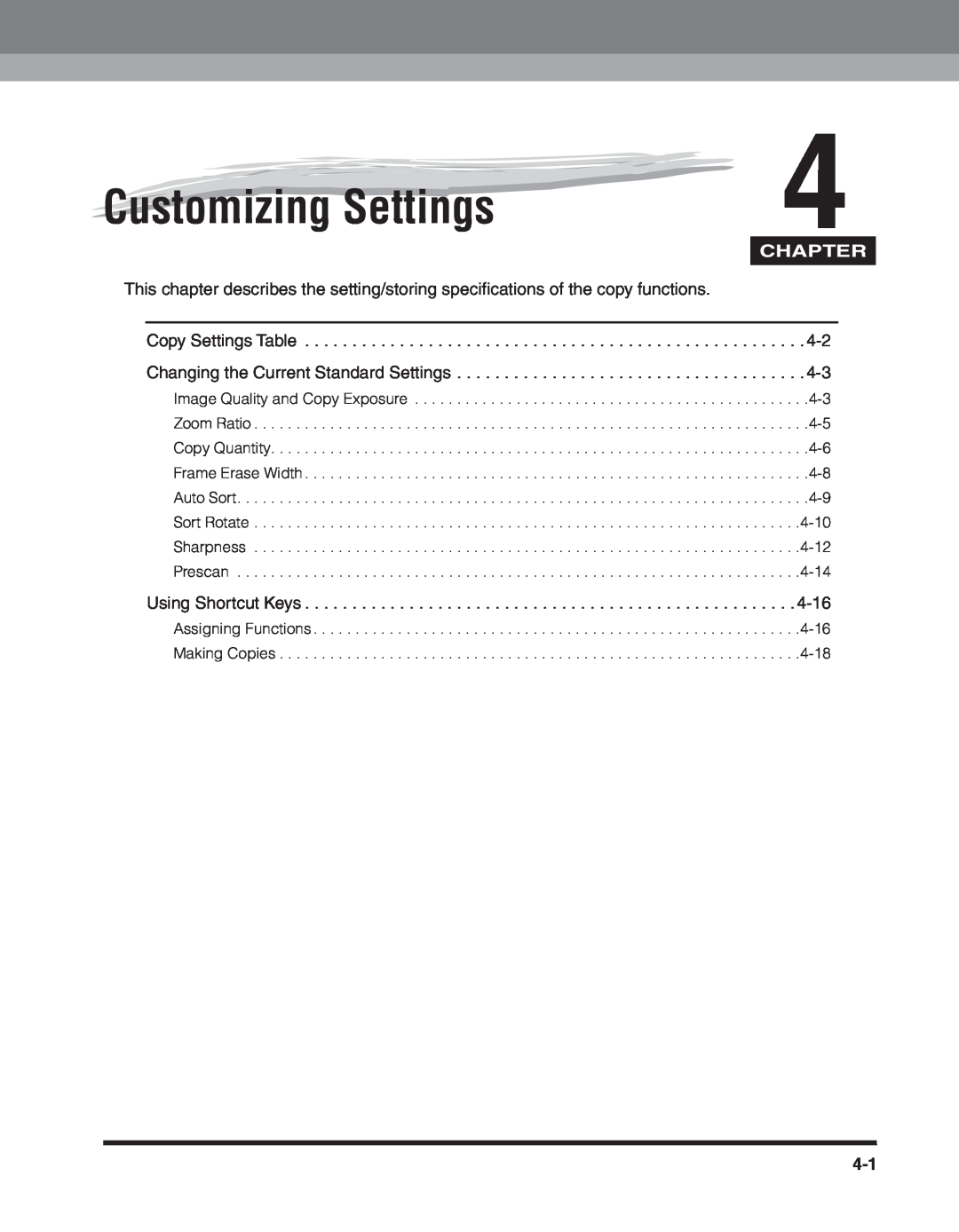 Canon 2300 manual Customizing Settings, Chapter 
