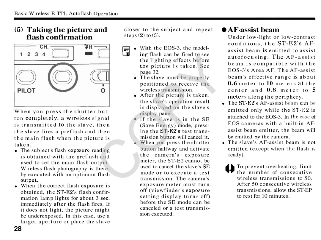 Canon 2478A002 manual Taking the picture and flash confirmation, AF-assist beam 