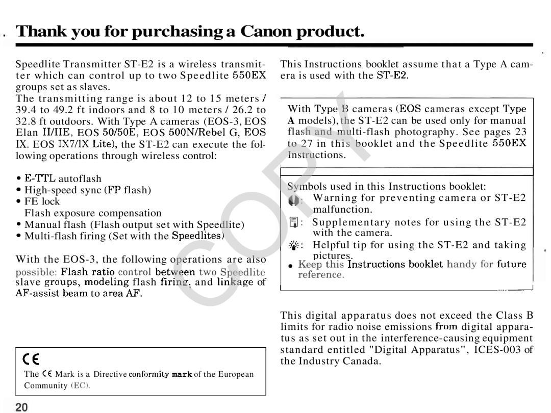 Canon 2478A002 manual Thank you for purchasing a Canon product 