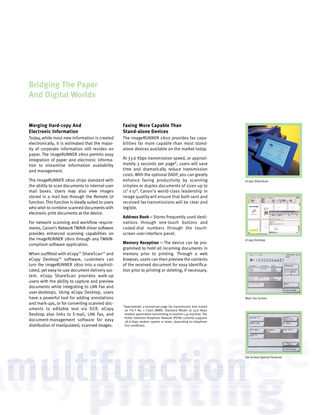 Canon 2800 manual Bridging The Paper And Digital Worlds, Merging Hard-copy Electronic Information 