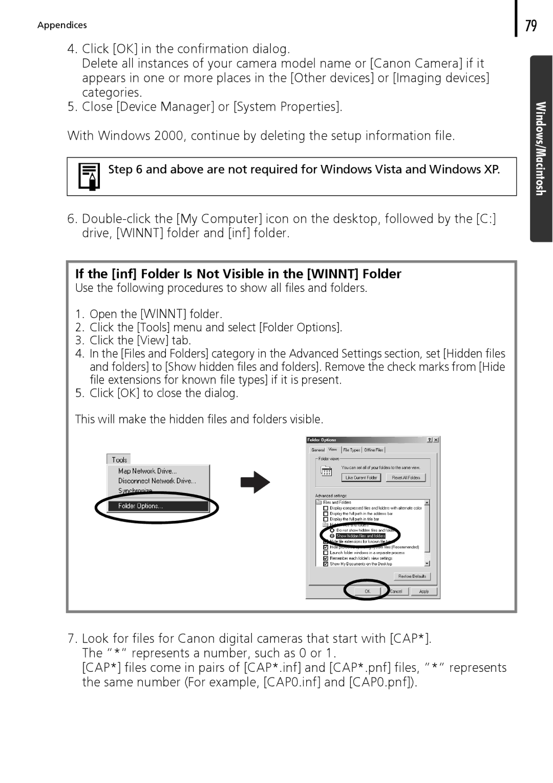 Canon 30 manual If the inf Folder Is Not Visible in the Winnt Folder 