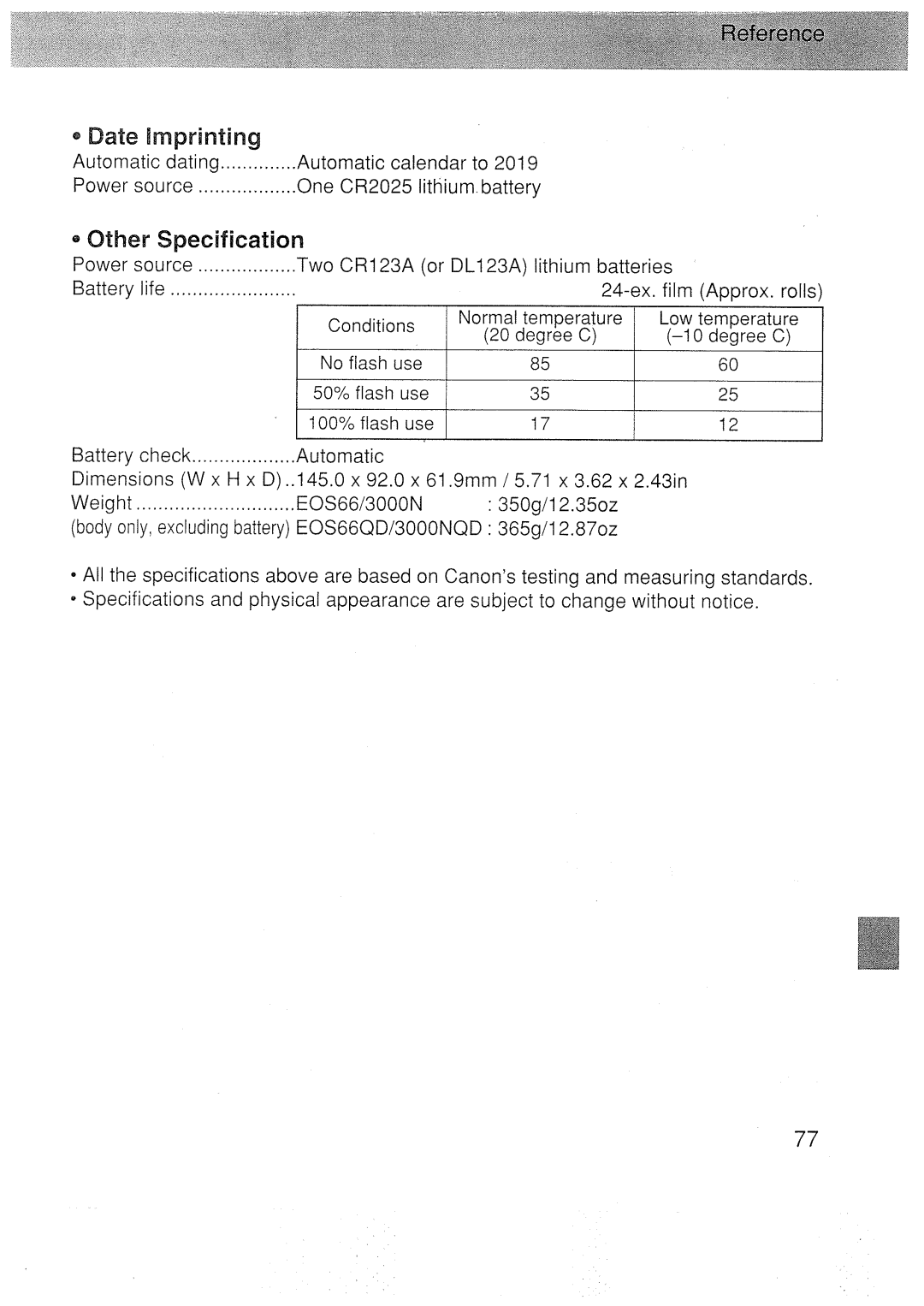 Canon 3000N DATE manual 