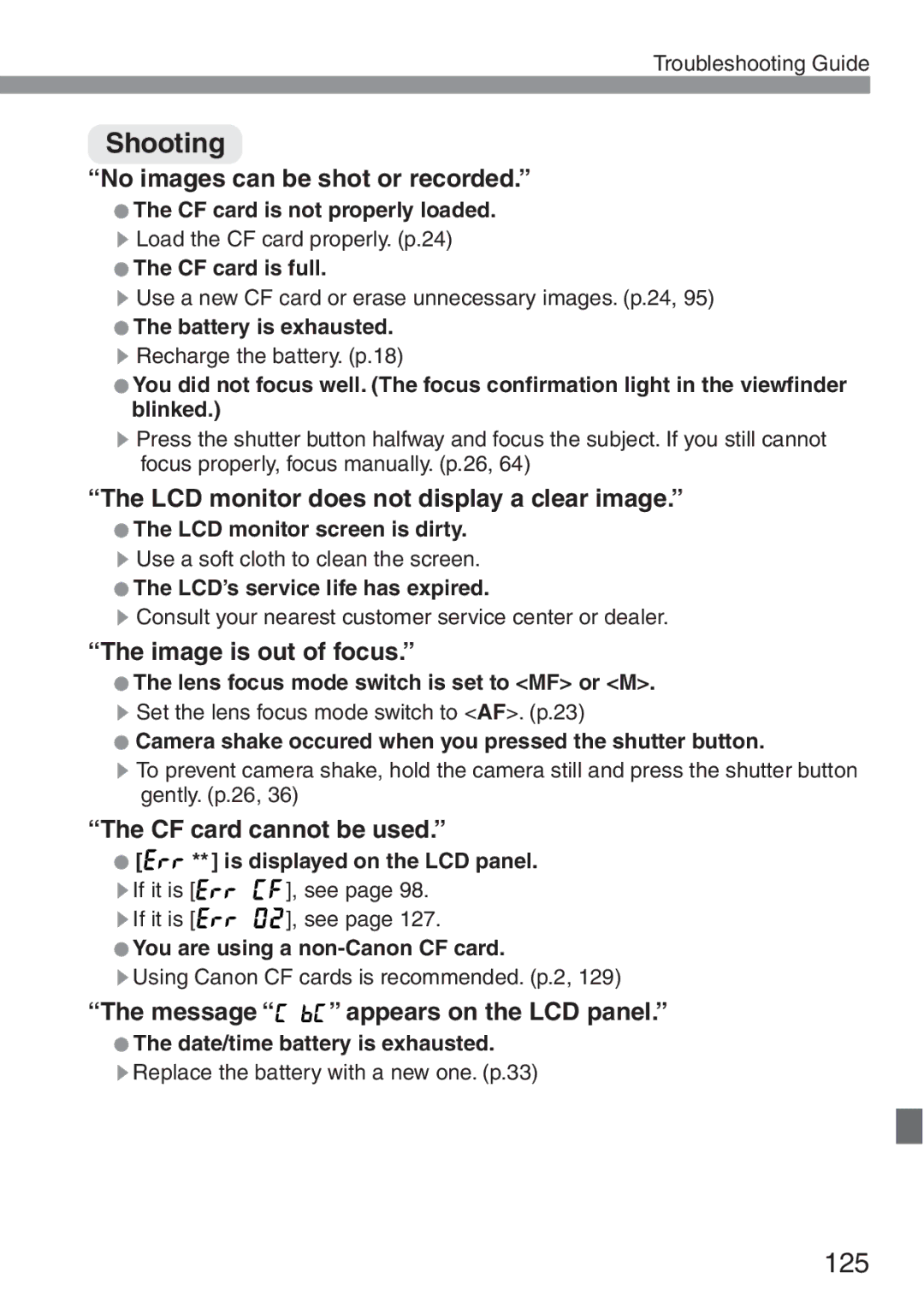 Canon 300D instruction manual Shooting 