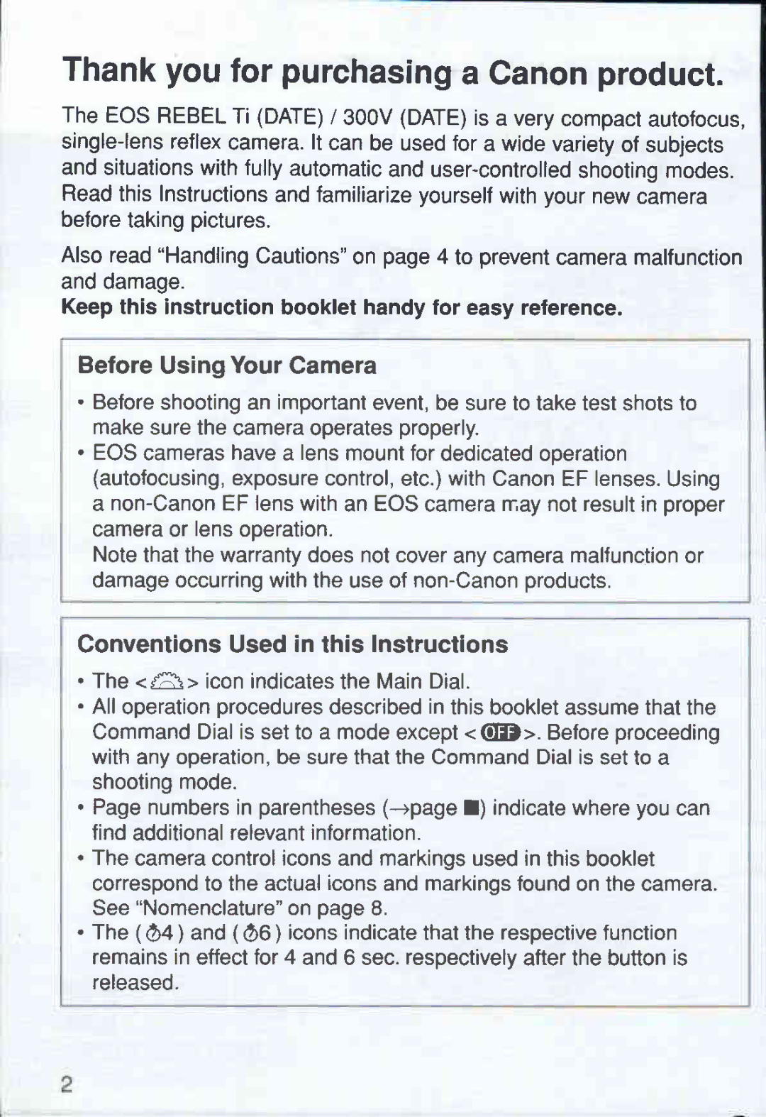 Canon 300VDATE manual 