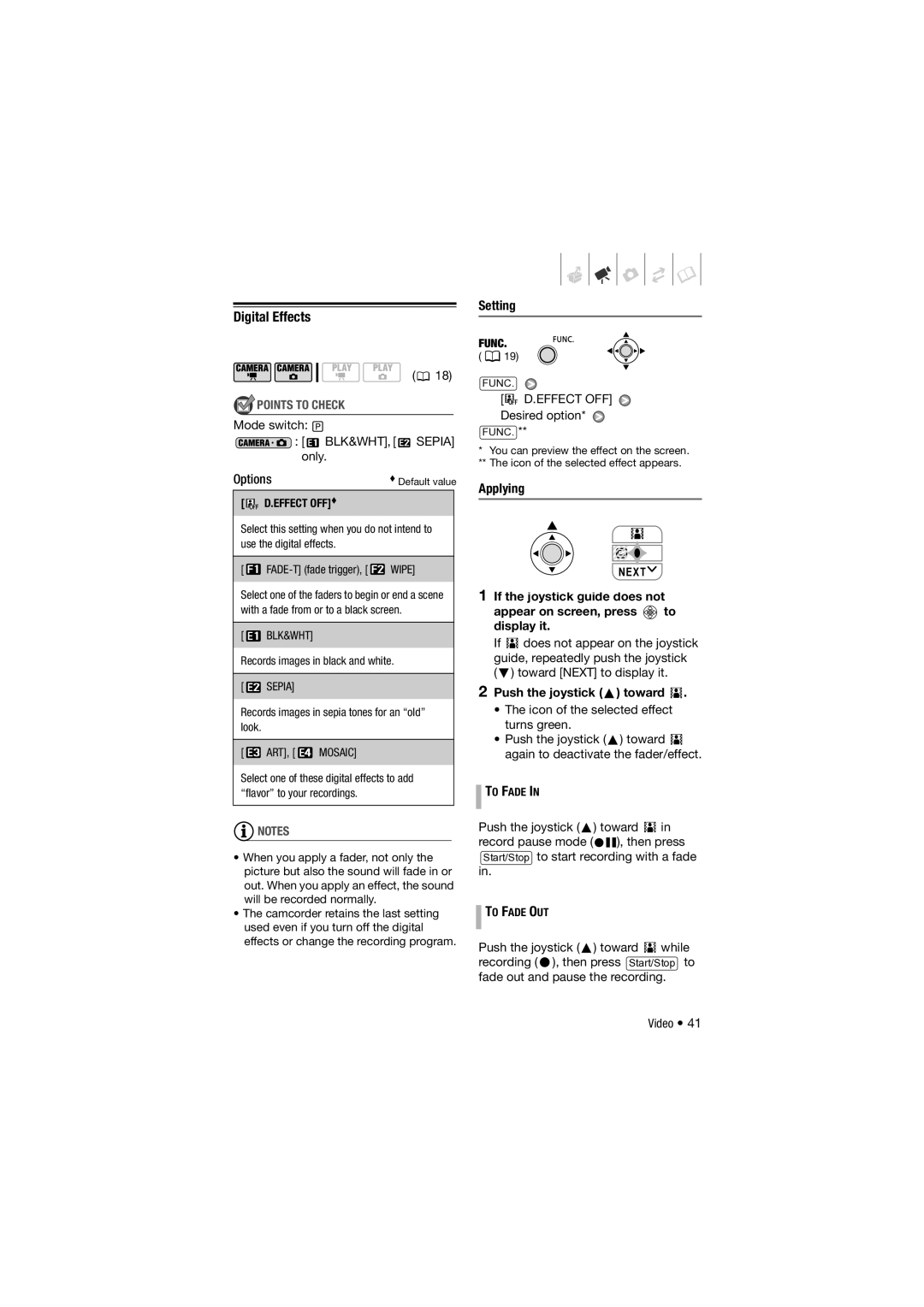 Canon DC301, 310, DC311 instruction manual Digital Effects, Setting, Applying 