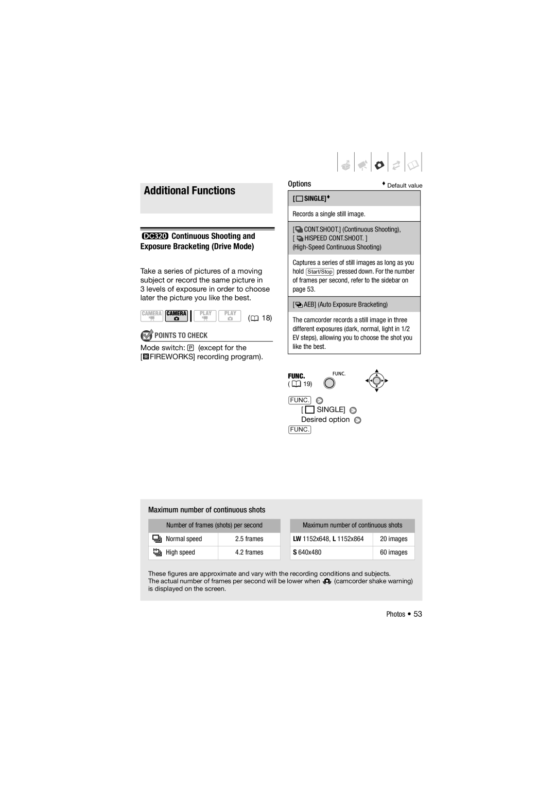 Canon DC301, 310, DC311 instruction manual Single Desired option, Single 