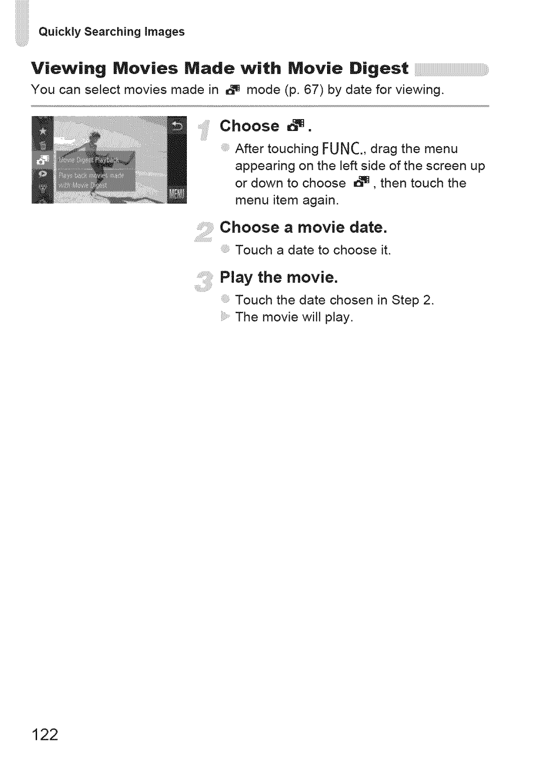Canon ELIPH 500 HS, 310 HS manual Choose, Play the movie, 122 