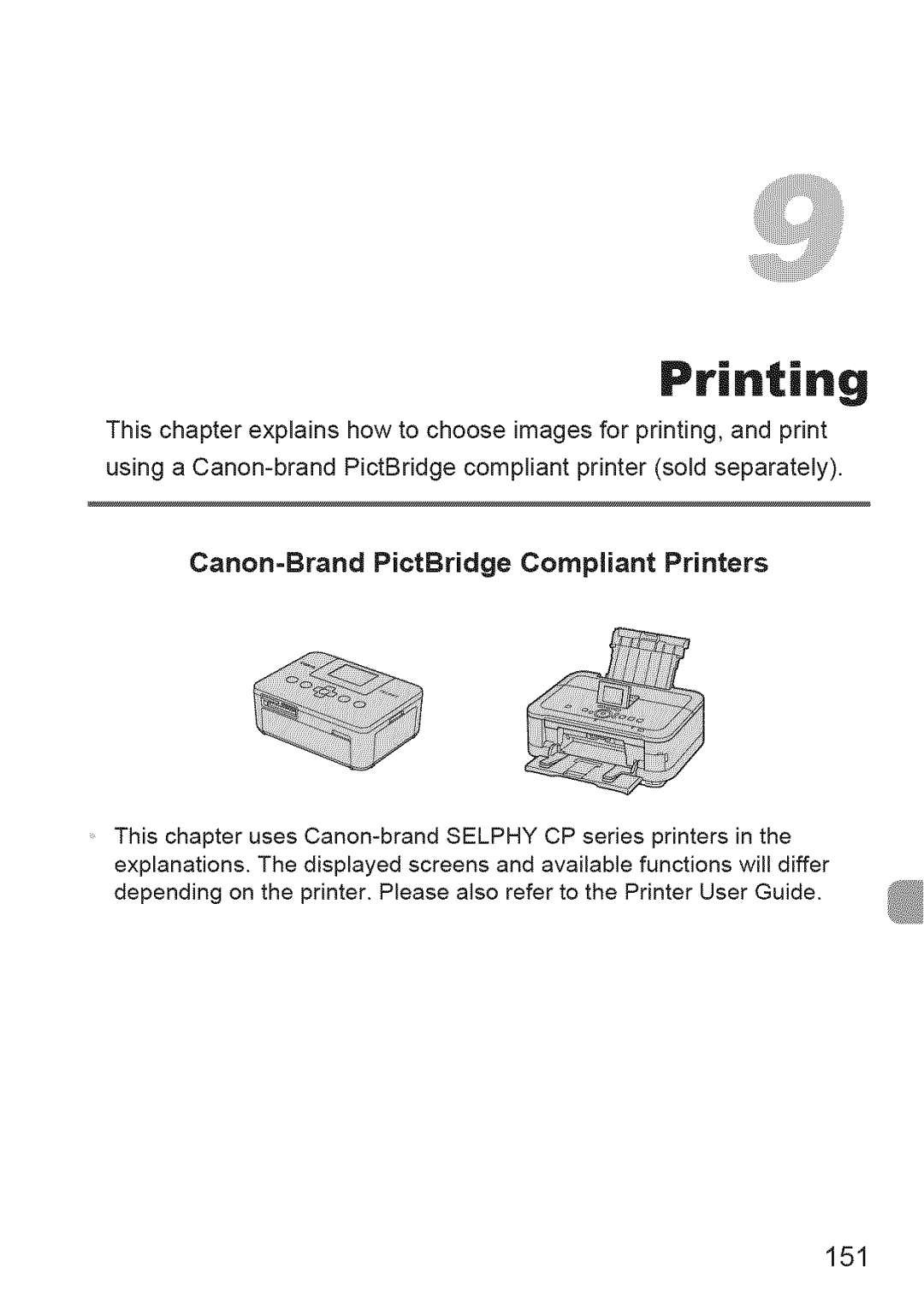 Canon 310 HS, ELIPH 500 HS manual Canon=Brand PictBridge Compliant Printers, 151 