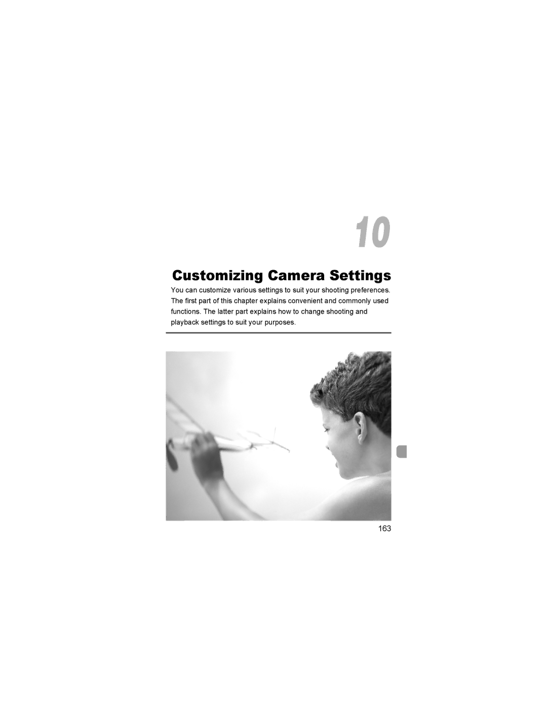 Canon 310 HS manual Customizing Camera Settings, 163 