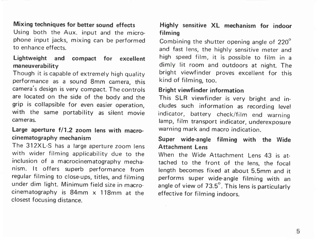 Canon 312 XL-S manual 