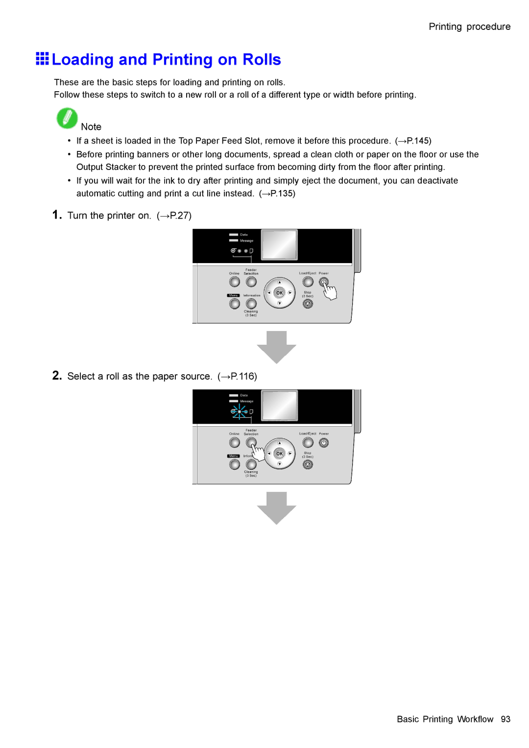 Canon 3175B002 user manual Loading and Printing on Rolls 