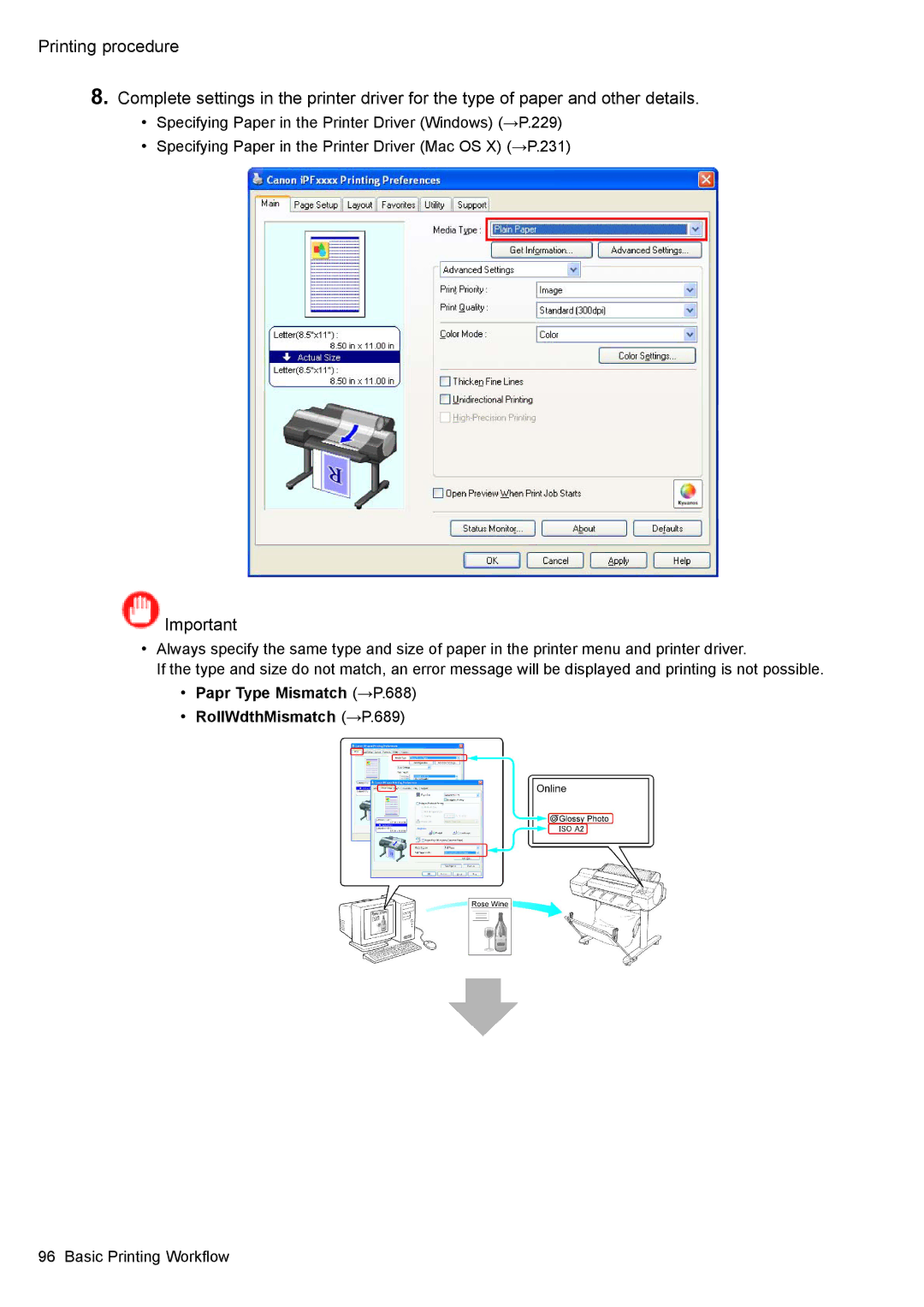 Canon 3175B002 user manual Papr Type Mismatch →P.688 RollWdthMismatch →P.689 