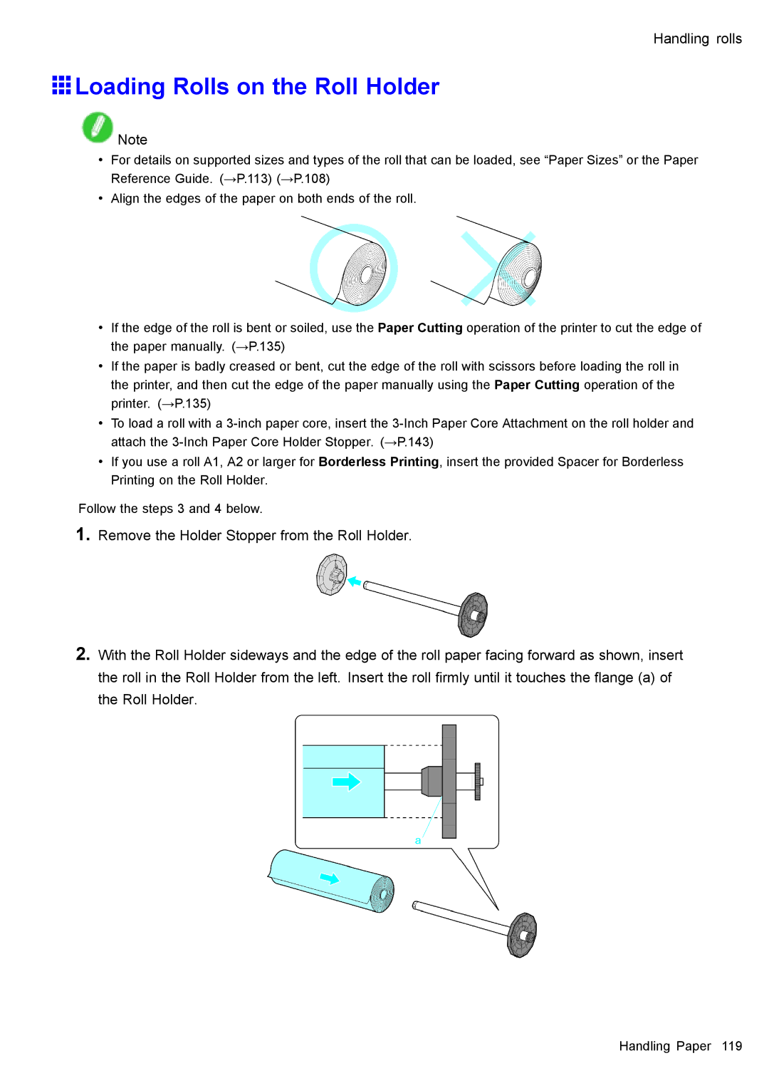 Canon 3175B002 user manual Loading Rolls on the Roll Holder 