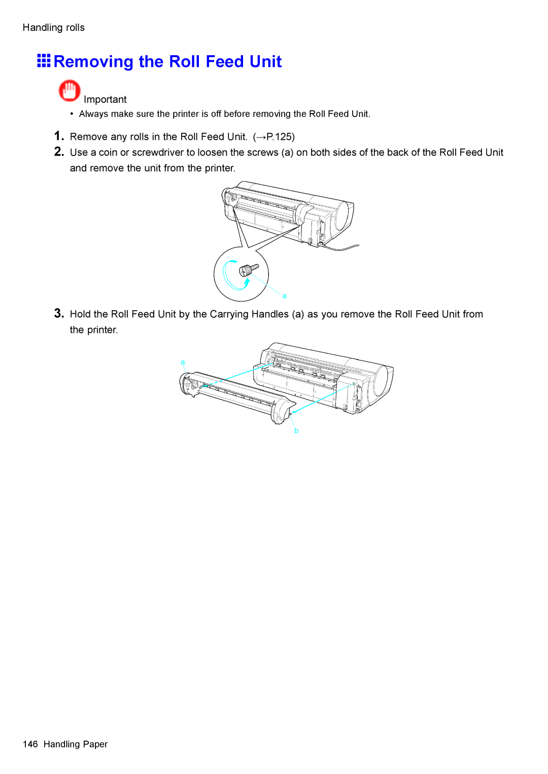 Canon 3175B002 user manual Removing the Roll Feed Unit 