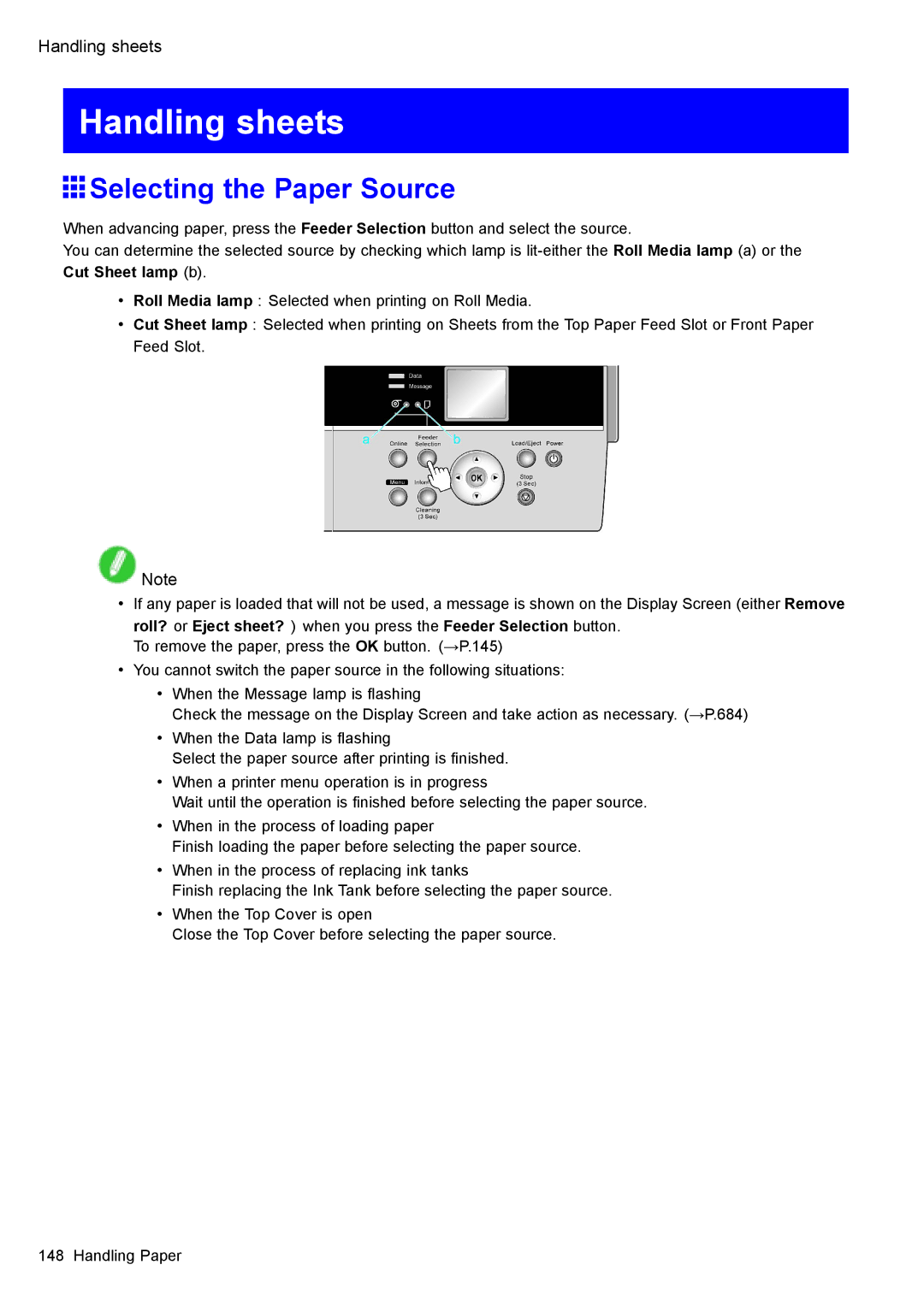 Canon 3175B002 user manual Handling sheets 