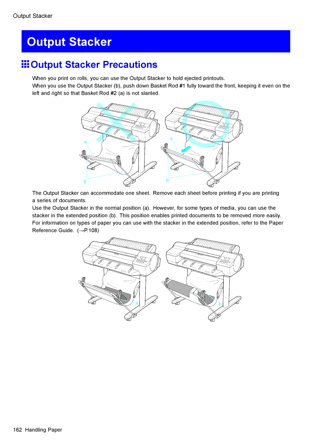 Canon 3175B002 user manual Output Stacker Precautions 