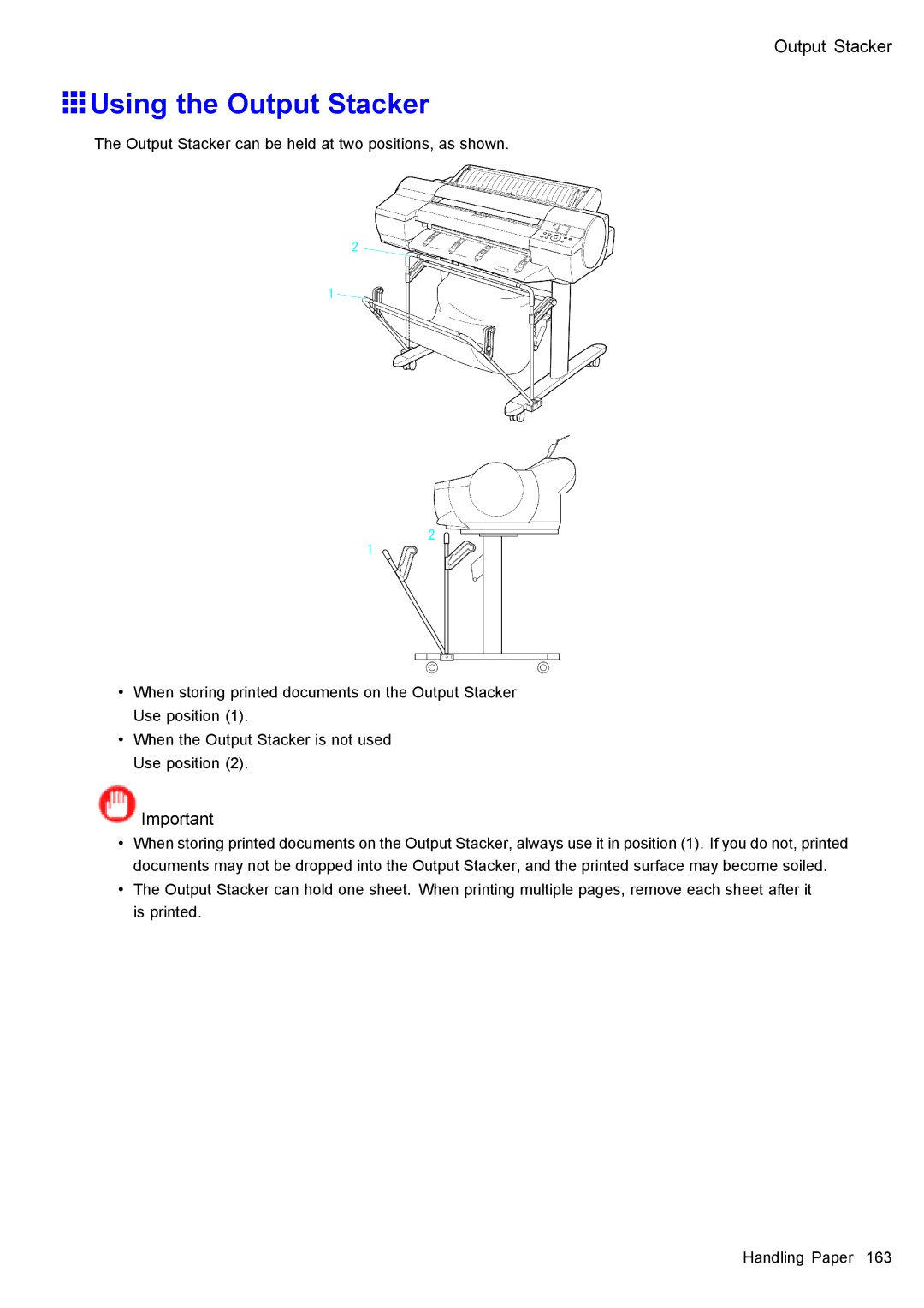 Canon 3175B002 user manual Using the Output Stacker 