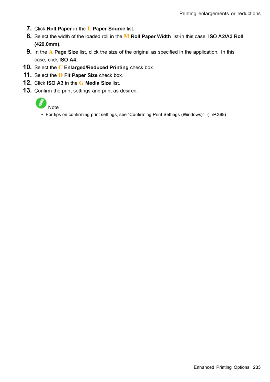 Canon 3175B002 user manual Select the C Enlarged/Reduced Printing check box 