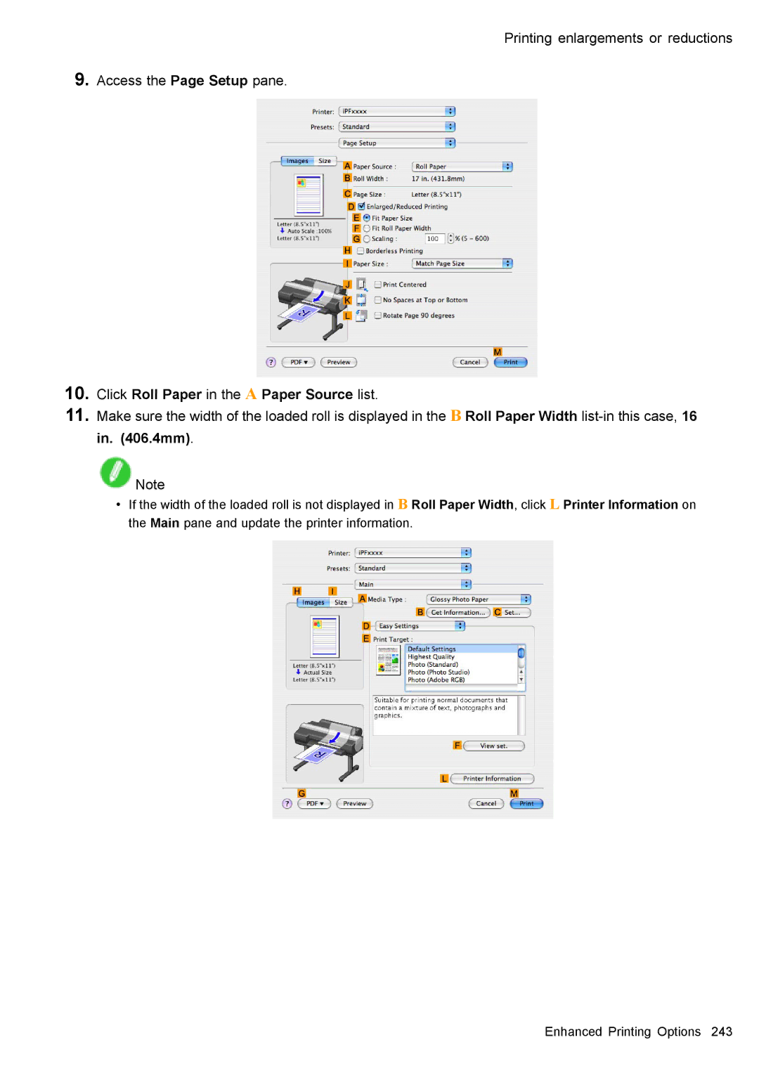 Canon 3175B002 user manual Click Roll Paper in the a Paper Source list 