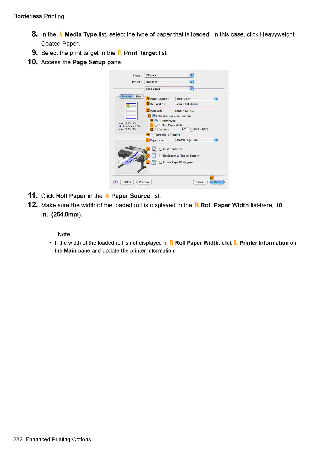 Canon 3175B002 user manual Click Roll Paper in the a Paper Source list 