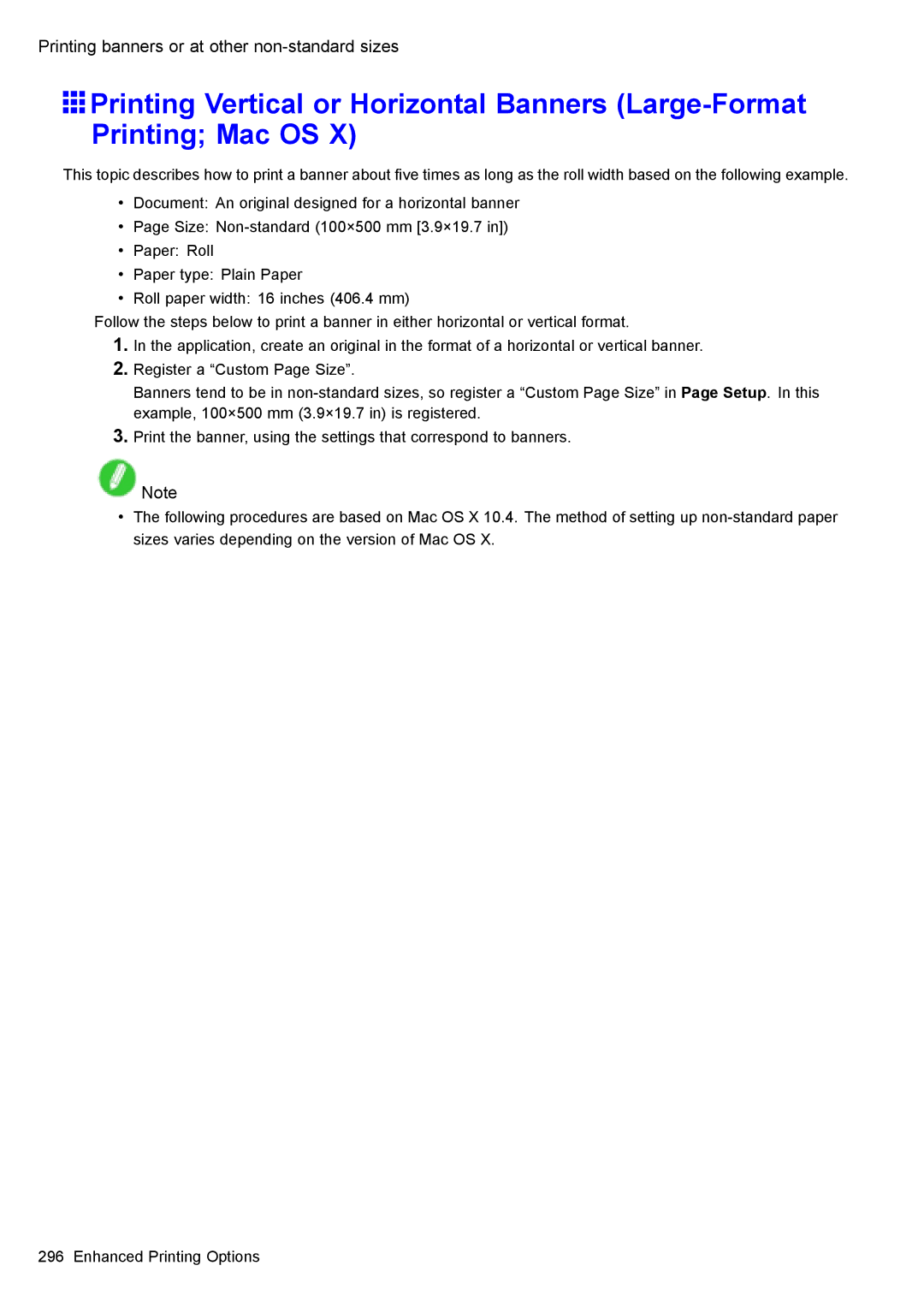 Canon 3175B002 user manual Printing banners or at other non-standard sizes 