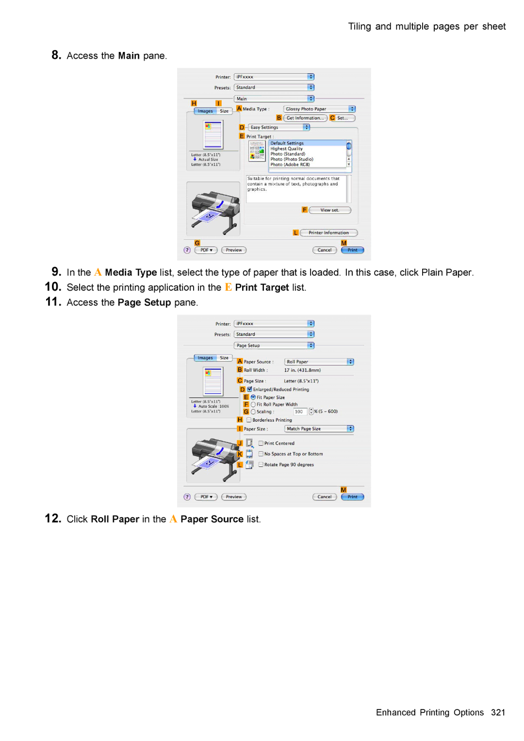 Canon 3175B002 user manual Click Roll Paper in the a Paper Source list 