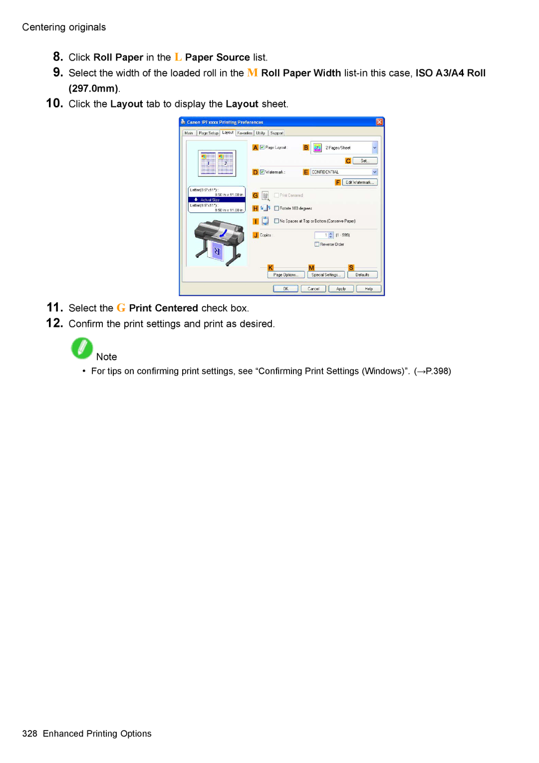 Canon 3175B002 user manual Centering originals 