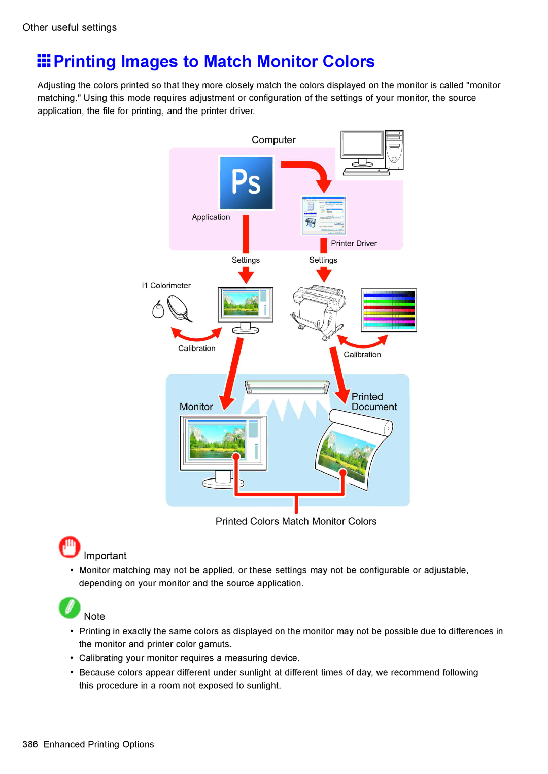 Canon 3175B002 user manual Printing Images to Match Monitor Colors 