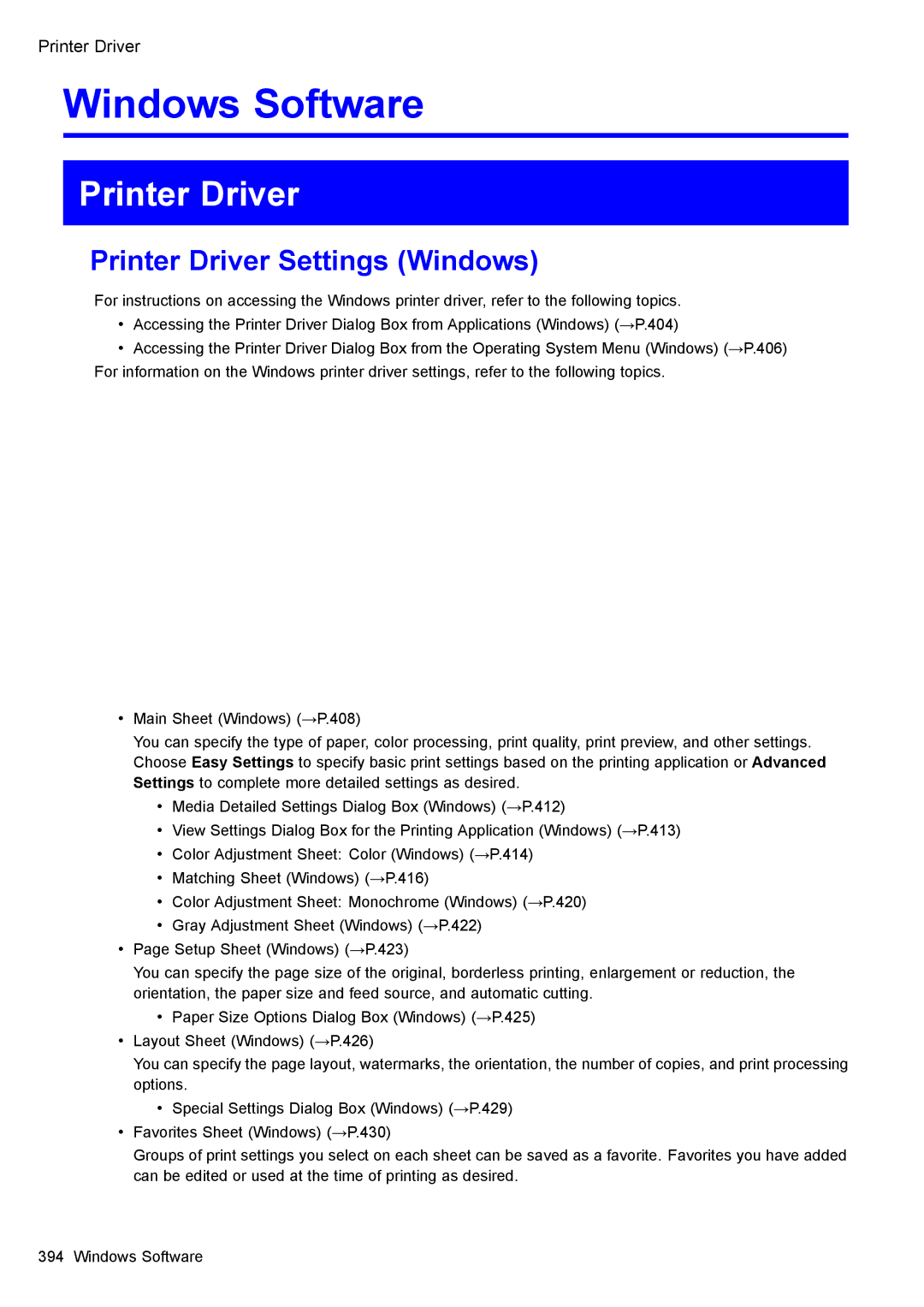 Canon 3175B002 user manual Printer Driver Settings Windows 