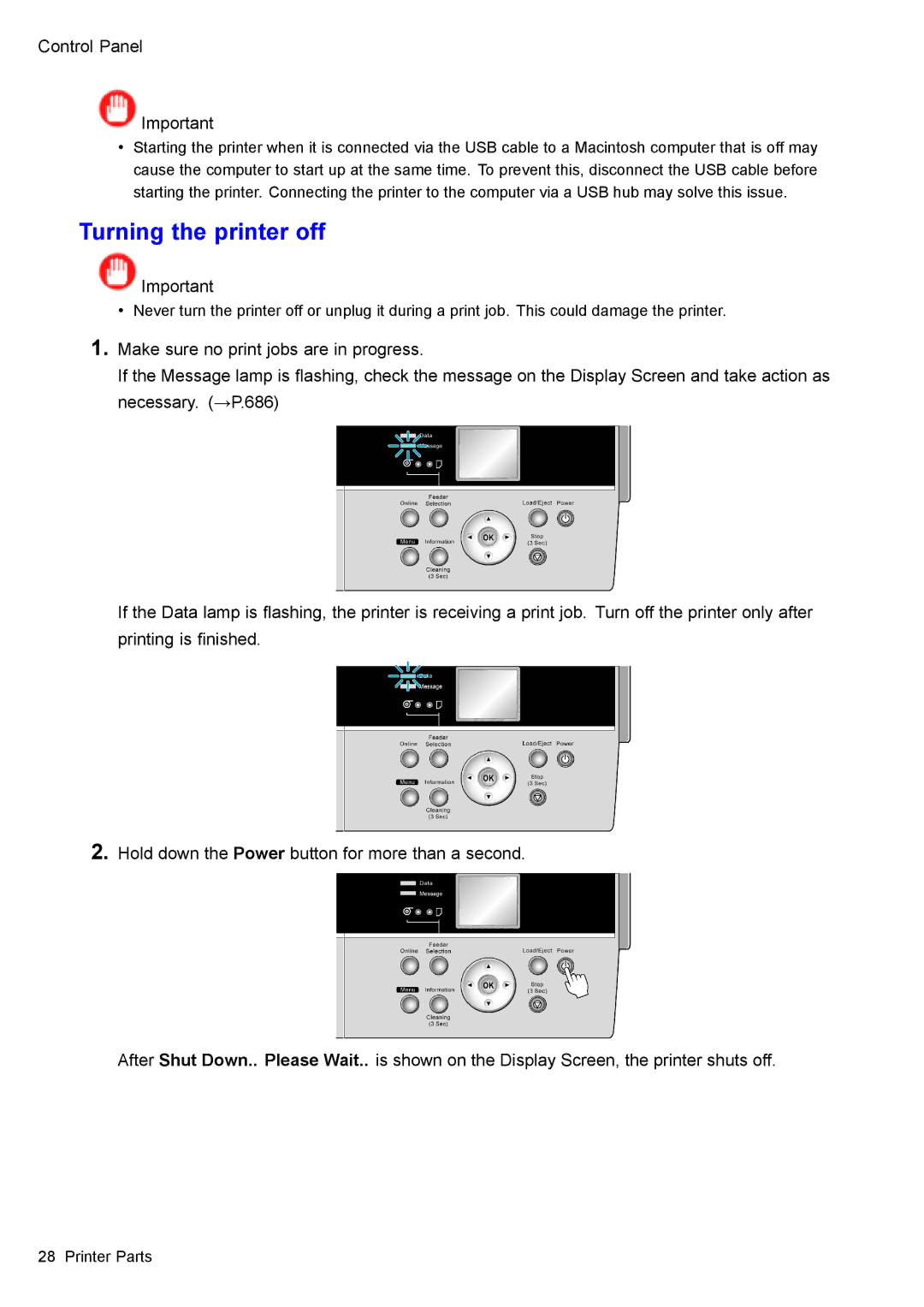 Canon 3175B002 user manual Turning the printer off 