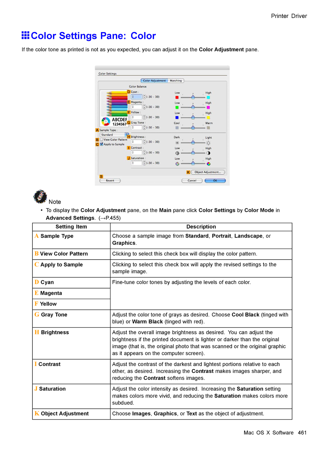 Canon 3175B002 user manual Color Settings Pane Color, Graphics 