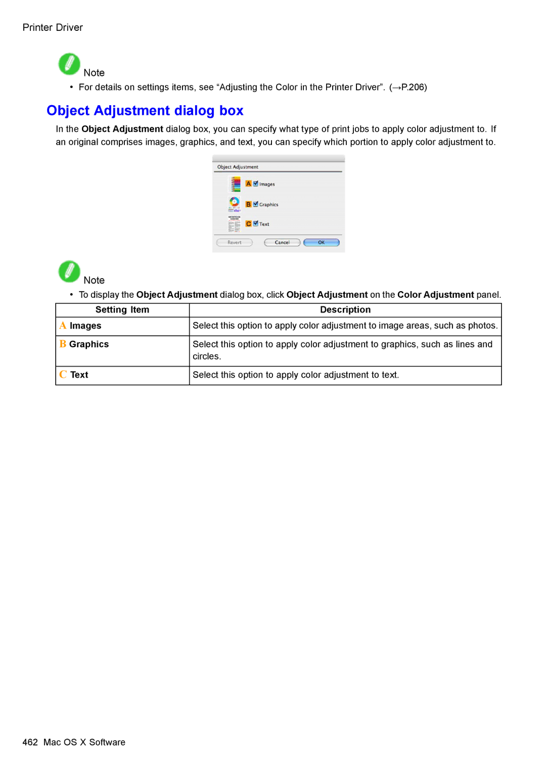 Canon 3175B002 user manual Object Adjustment dialog box 