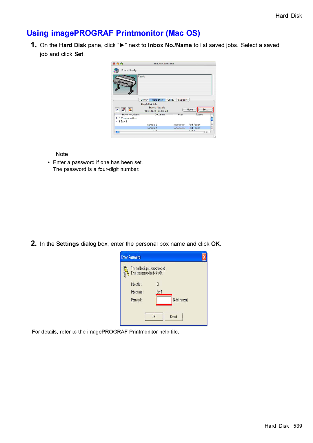 Canon 3175B002 user manual Using imagePROGRAF Printmonitor Mac OS 