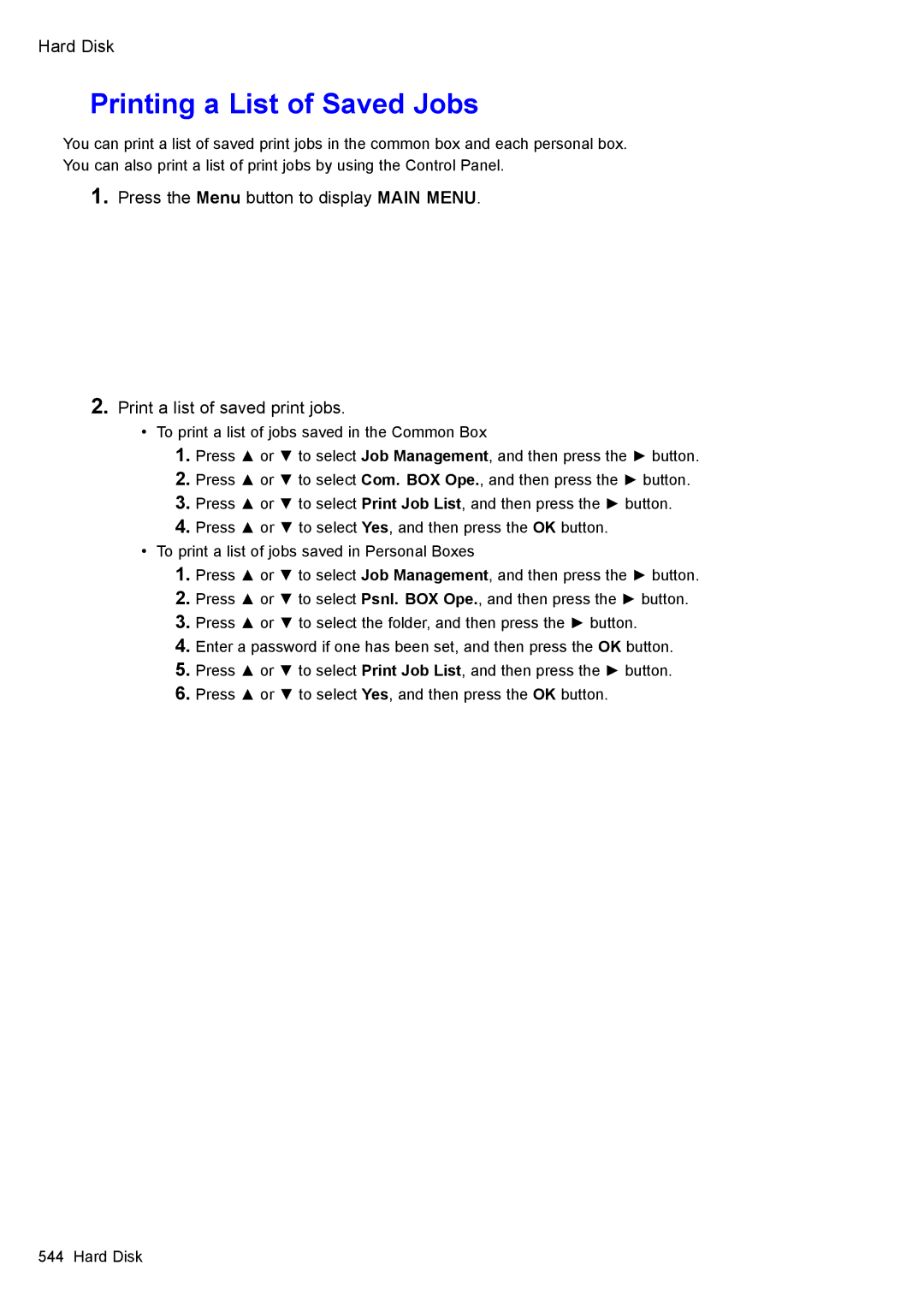 Canon 3175B002 user manual Printing a List of Saved Jobs 