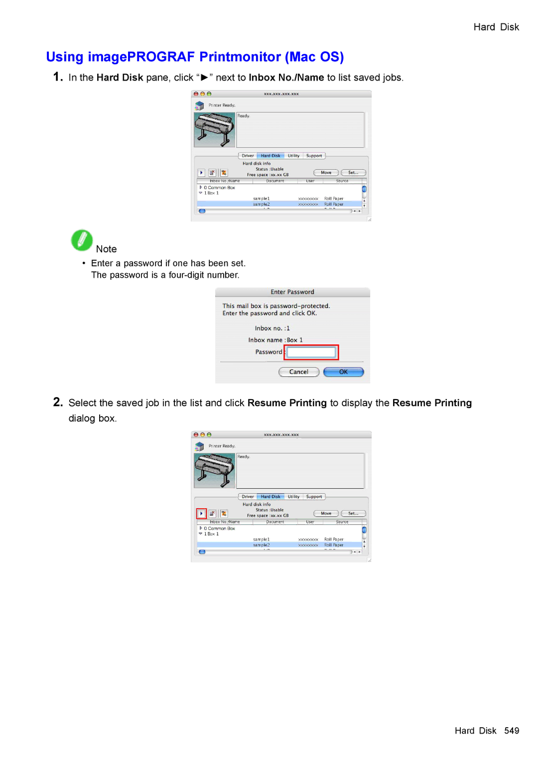 Canon 3175B002 user manual Using imagePROGRAF Printmonitor Mac OS 